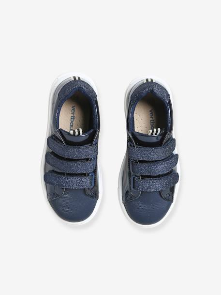 Trainers with Touch Fasteners, for Girls Dark Blue+WHITE LIGHT GREYED+WHITE MEDIUM ALL OVER PRINTED - vertbaudet enfant 