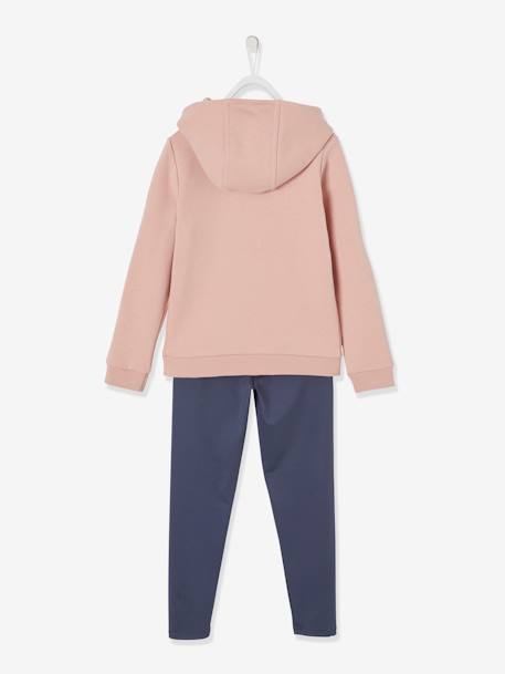 Sports Combo: Sweatshirt with Heart & Leggings, for Girls Light Pink+PURPLE DARK SOLID WITH DESIGN - vertbaudet enfant 