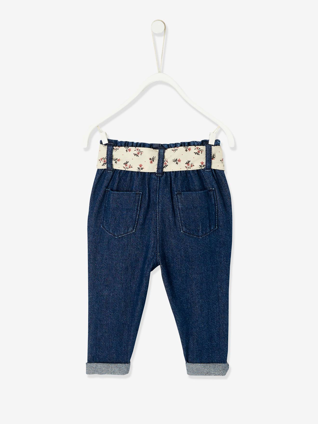 Trousers with Fabric Belt for Babies  dark blue Baby