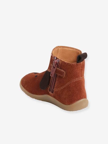 Boots cuir bébé garçon premiers pas - marron, Chaussures