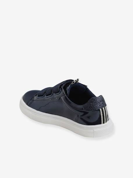 Trainers with Touch Fasteners, for Girls Dark Blue+ecru+WHITE MEDIUM ALL OVER PRINTED - vertbaudet enfant 