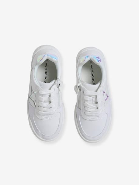 Trainers with Laces & Zip, for Girls White - vertbaudet enfant 