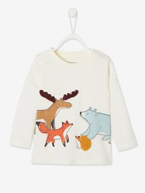 Baby-T-shirts & Roll Neck T-Shirts-Top with Jungle Animals, for Baby Boys