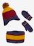Beanie + Snood + Gloves Set for Boys, Oeko Tex® Dark Red Stripes - vertbaudet enfant 
