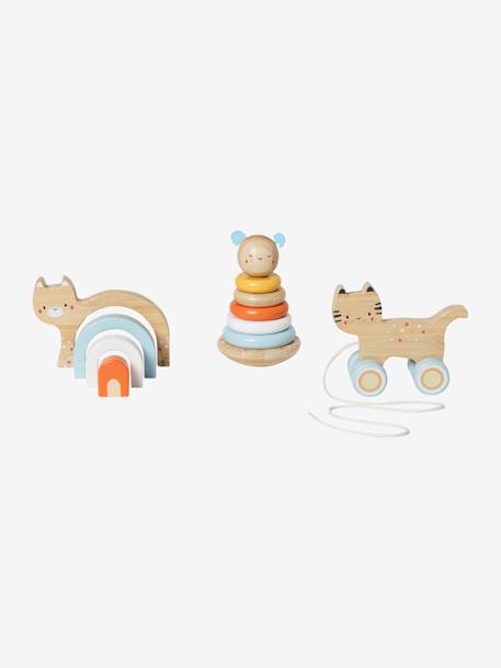 Set de 3 jouets en bambou multicolore - vertbaudet enfant 