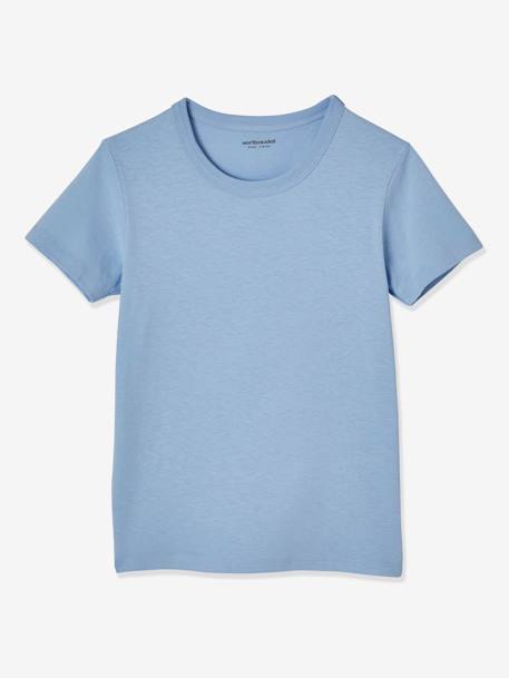 Lot de 3 T-shirts garçon manches courtes BASICS lot blanc+Lot camaieu bleu - vertbaudet enfant 