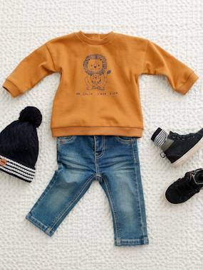 Baby-Jumpers, Cardigans & Sweaters-Animal Sweatshirt in Fleece, for Babies