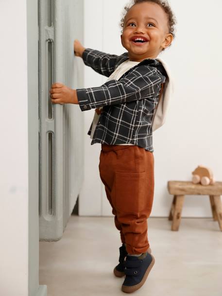 Chemise à carreaux bébé garçon carreaux gris béton - vertbaudet enfant 