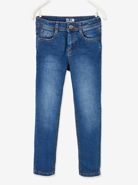 Jean garçon slim morphologique FIN denim black+DENIM BRUT+denim gris+DENIM GRIS FONCE+double stone+STONE - vertbaudet enfant 