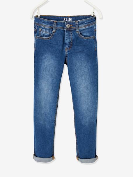 Jean garçon slim morphologique FIN denim black+DENIM BRUT+denim gris+DENIM GRIS FONCE+double stone+STONE - vertbaudet enfant 
