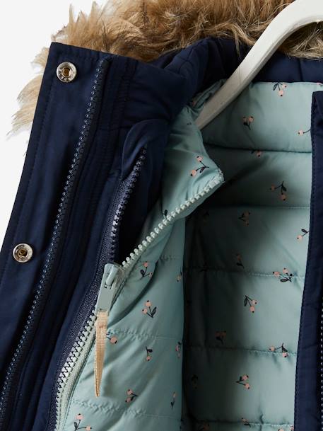 3-in-1 Hooded Parka, Jacket with Recycled Polyester Padding, for Girls Dark Blue - vertbaudet enfant 