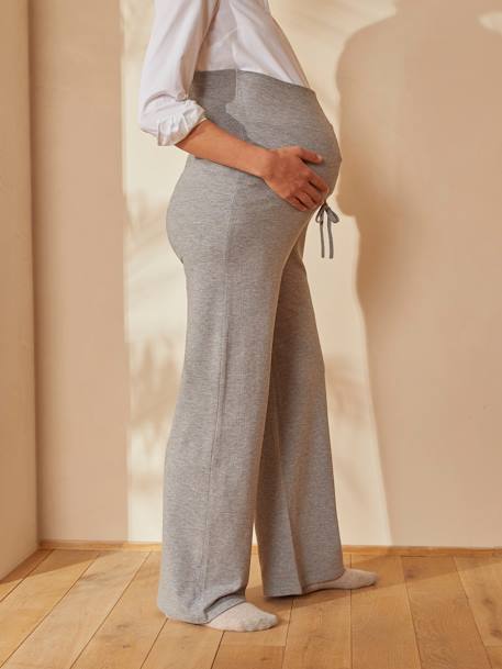 Ultra-Soft Yoga Trousers, Maternity & Post-Maternity Light Grey - vertbaudet enfant 