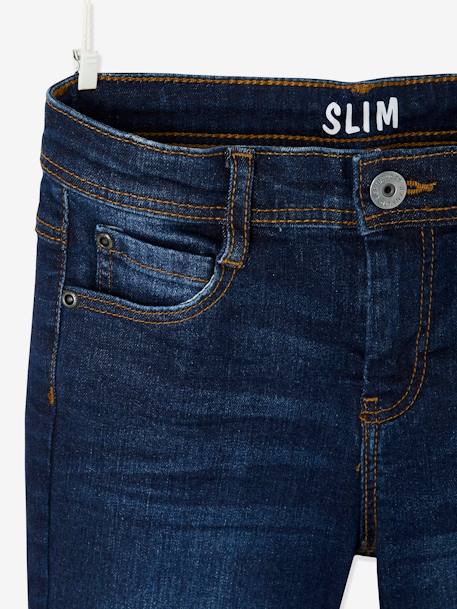 MEDIUM Hip, MorphologiK Slim Leg Waterless Jeans, for Boys Dark Blue+Dark Grey+Denim Blue - vertbaudet enfant 