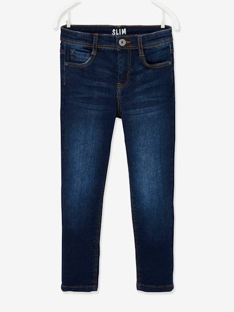 NARROW Hip, MorphologiK Slim Leg Waterless Jeans, for Boys Dark Blue+Dark Grey+Denim Blue - vertbaudet enfant 