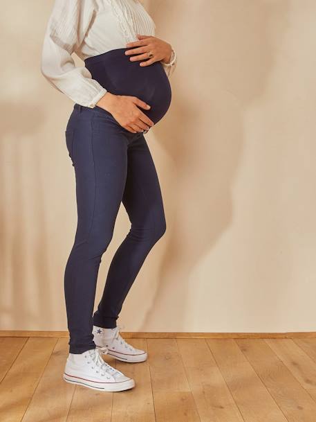 Maternity Treggings with Seamless Belly-Wrap Dark Blue - vertbaudet enfant 