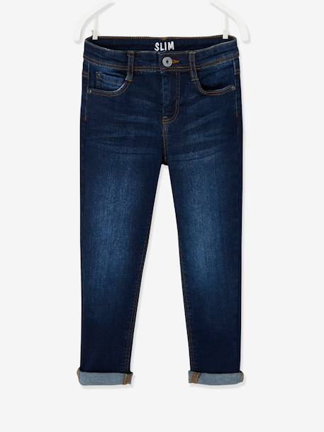 MEDIUM Hip, MorphologiK Slim Leg Waterless Jeans, for Boys Dark Blue+Dark Grey+Denim Blue - vertbaudet enfant 