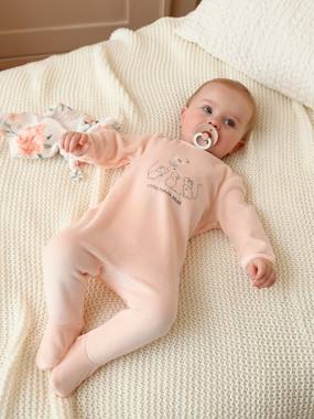 Baby-Pyjamas & Sleepsuits-Velour Sleepsuit for Babies