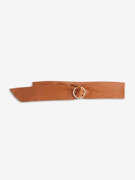 Oeko Tex® Leather Belt for Maternity Brown - vertbaudet enfant 