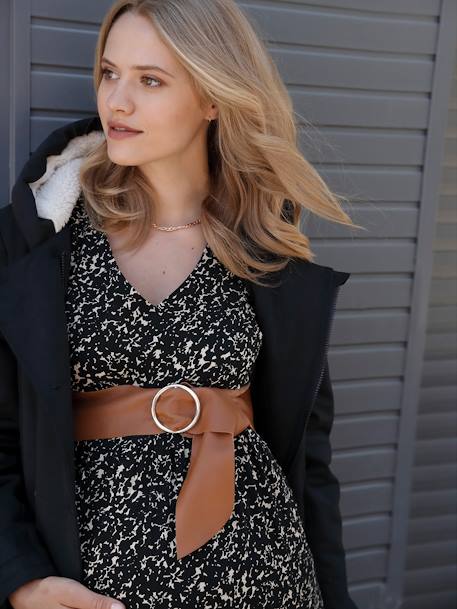 Oeko Tex® Leather Belt for Maternity Brown - vertbaudet enfant 