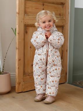 polyester-recyclé-Floral Padded Jumpsuit for Babies