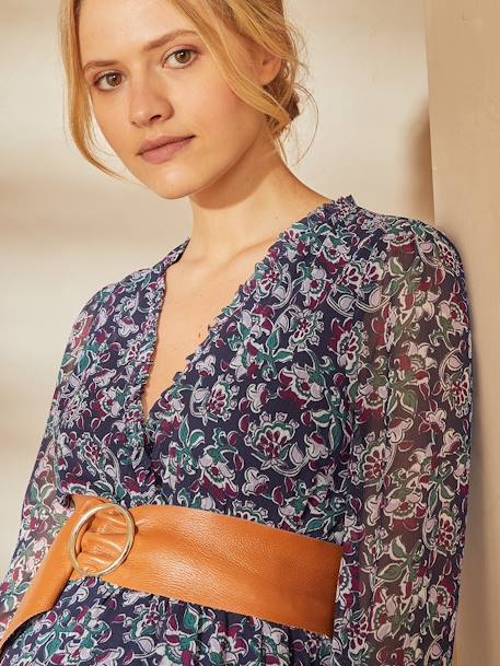 Oeko Tex® Leather Belt for Maternity Brown - vertbaudet enfant 
