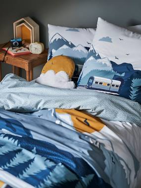 -Parure housse de couette enfant et taie d'oreiller SUR LES RAILS
