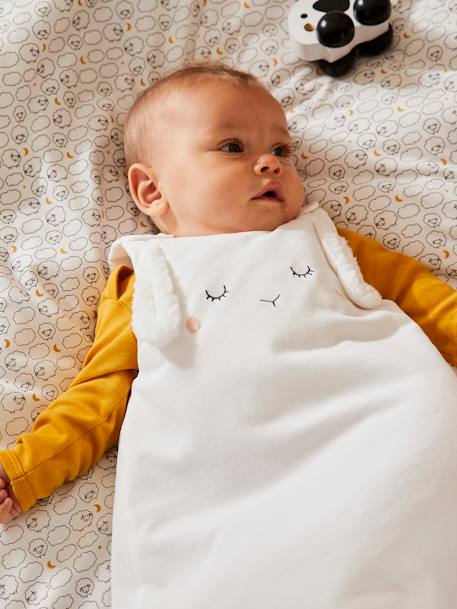 Sleeveless Baby Sleep Bag, Little Lamb White - vertbaudet enfant 