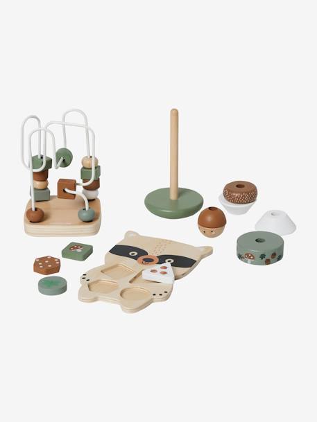 Green Forest Box Set with 3 Early Learning Toys in FSC® wood Light Green - vertbaudet enfant 