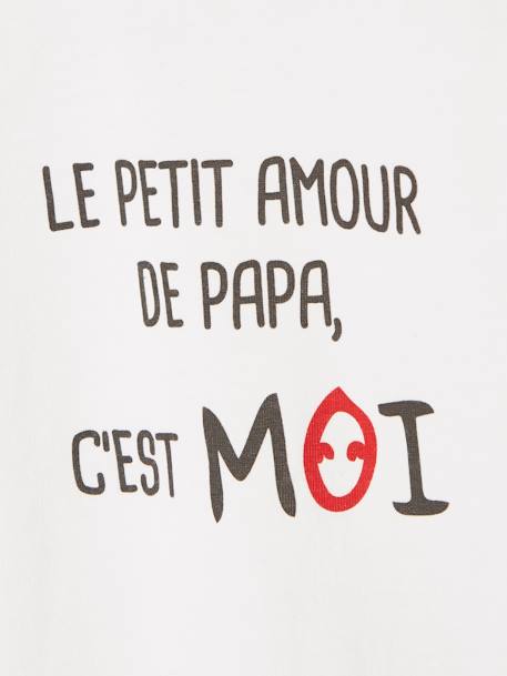 T-shirt bébé à message manches longues blanc+gris chiné - vertbaudet enfant 