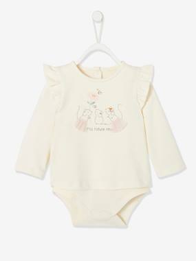 Baby-T-shirts & Roll Neck T-Shirts-Thermal Underwear-Long Sleeve Bodysuit Top for Babies, Little Mice