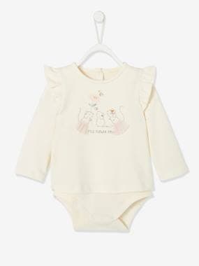 Baby-T-shirts & Roll Neck T-Shirts-Body t-shirt-Long Sleeve Bodysuit Top for Babies, Little Mice