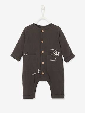 -Cotton Gauze Jumpsuit for Babies