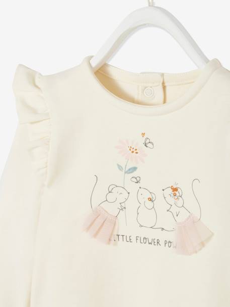 T-shirt-body 'souries' bébé manches longues coquille d'oeuf - vertbaudet enfant 