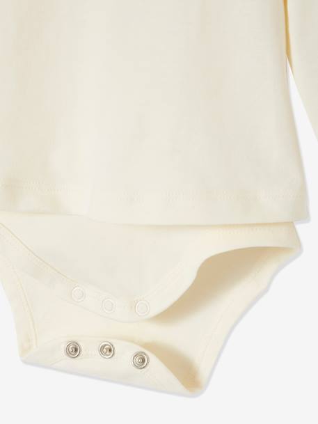 Long Sleeve Bodysuit Top for Babies, Little Mice White - vertbaudet enfant 