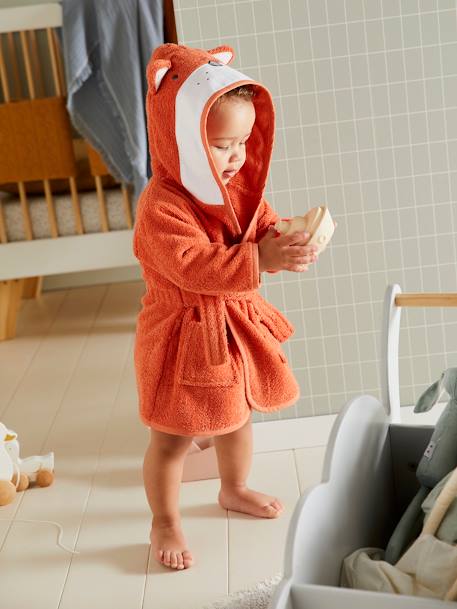 Fox Bathrobe for Baby Orange - vertbaudet enfant 