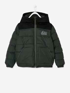 Boys-Two-tone Hooded Jacket with Recycled Polyester Padding, for Boys