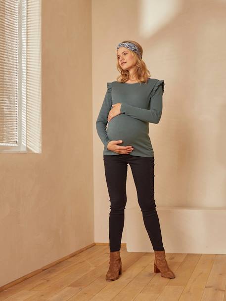 T-shirt de grossesse en côtes plates VERT - cf swatch - vertbaudet enfant 