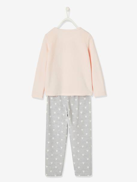 Velour Fox Pyjamas for Girls Light Pink - vertbaudet enfant 