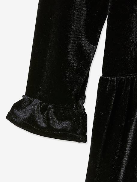 Robe de fête fille en velours lisse noir - vertbaudet enfant 