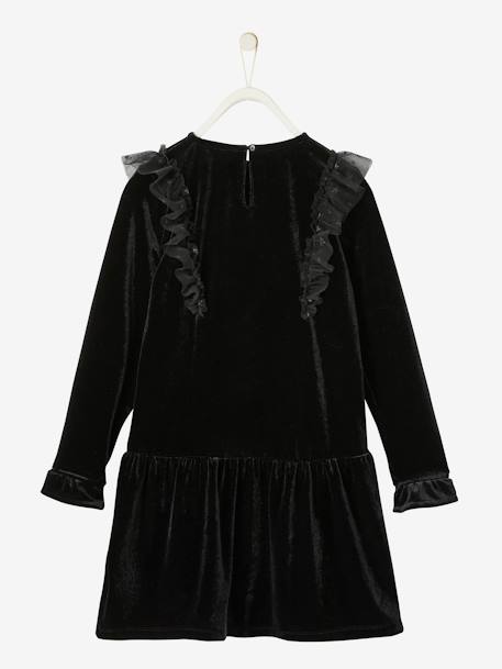 Robe de fête fille en velours lisse noir - vertbaudet enfant 