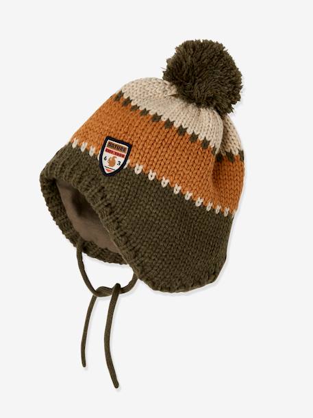 Bonnet En Maille Jacquard Garçon Avec Pompon - Style Péruvien VERTBAUDET