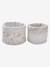 Set of 2 Reversible Baskets, Little Flowers White - vertbaudet enfant 