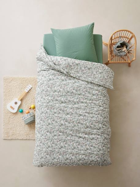 Parure housse de couette enfant et taie d'oreiller TROPICAL vert - vertbaudet enfant 