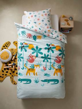 Duvet Cover + Pillowcase Set for Children, Crocodile Theme  - vertbaudet enfant