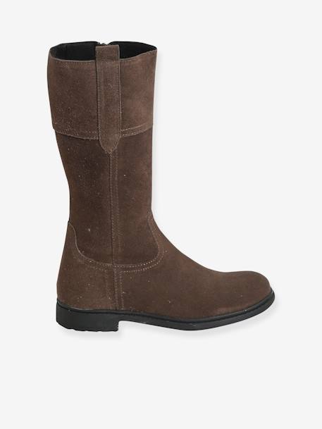 Leather Boots for Girls Brown - vertbaudet enfant 