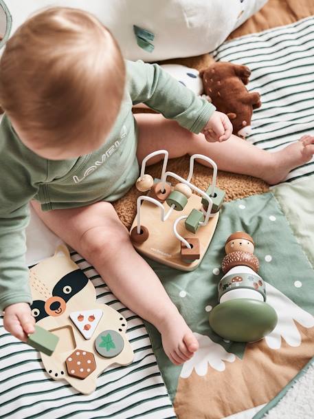 Green Forest Box Set with 3 Early Learning Toys in FSC® wood Light Green - vertbaudet enfant 