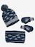 Dino Beanie + Snood + Gloves Set for Boys, Oeko Tex® Blue/Print - vertbaudet enfant 