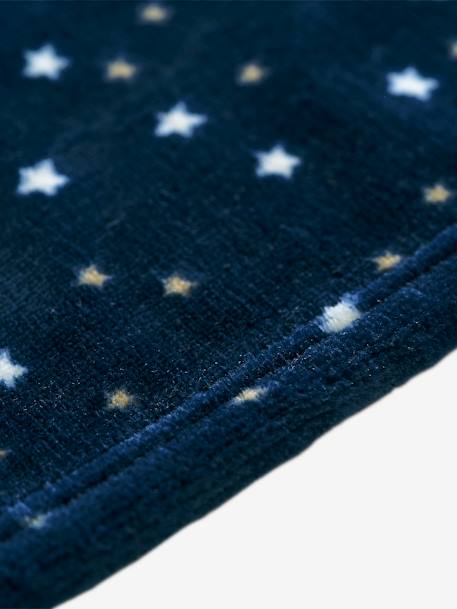 Couverture en microfibre imprimée étoiles GRIS CLAIR+marine / étoiles - vertbaudet enfant 