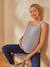 Sleeveless Top with Integrated Bra, Maternity & Nursing Special Light Grey - vertbaudet enfant 