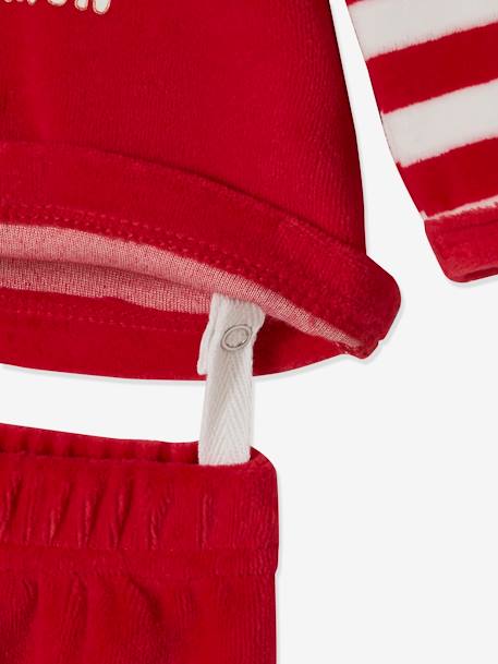 Christmas Velour Pyjamas for Babies Dark Red - vertbaudet enfant 